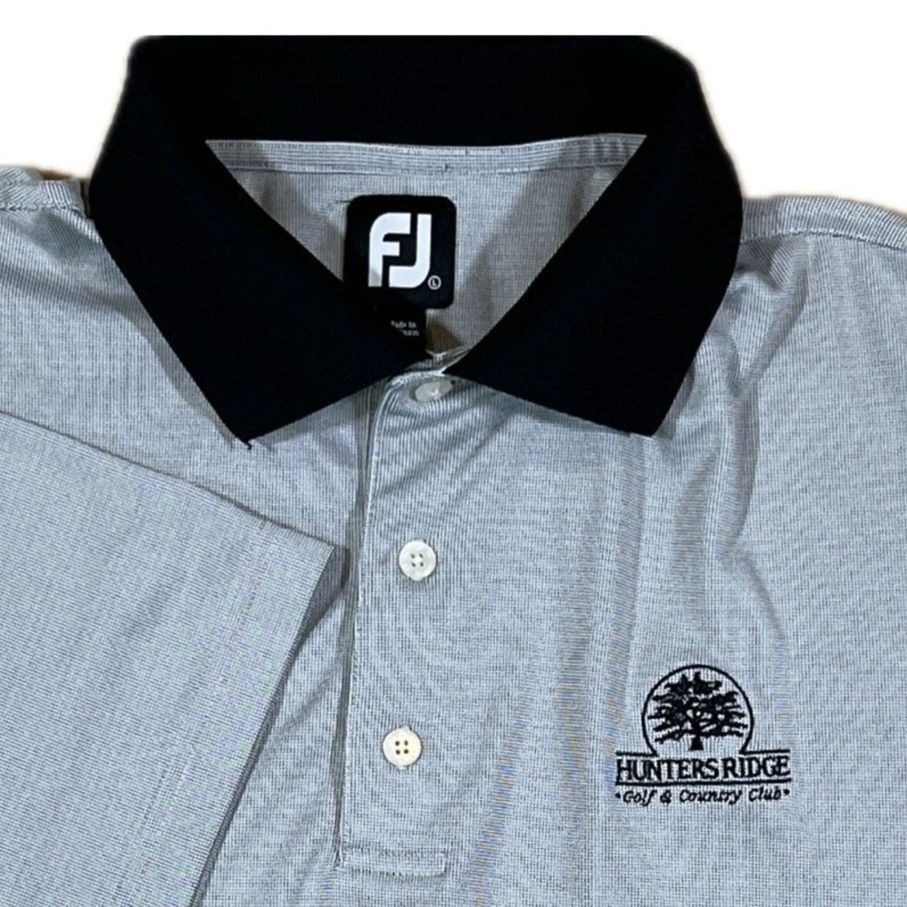Hunters Ridge Country Club FootJoy‎ Polo Shirt Mens Large Gray Golf Performance